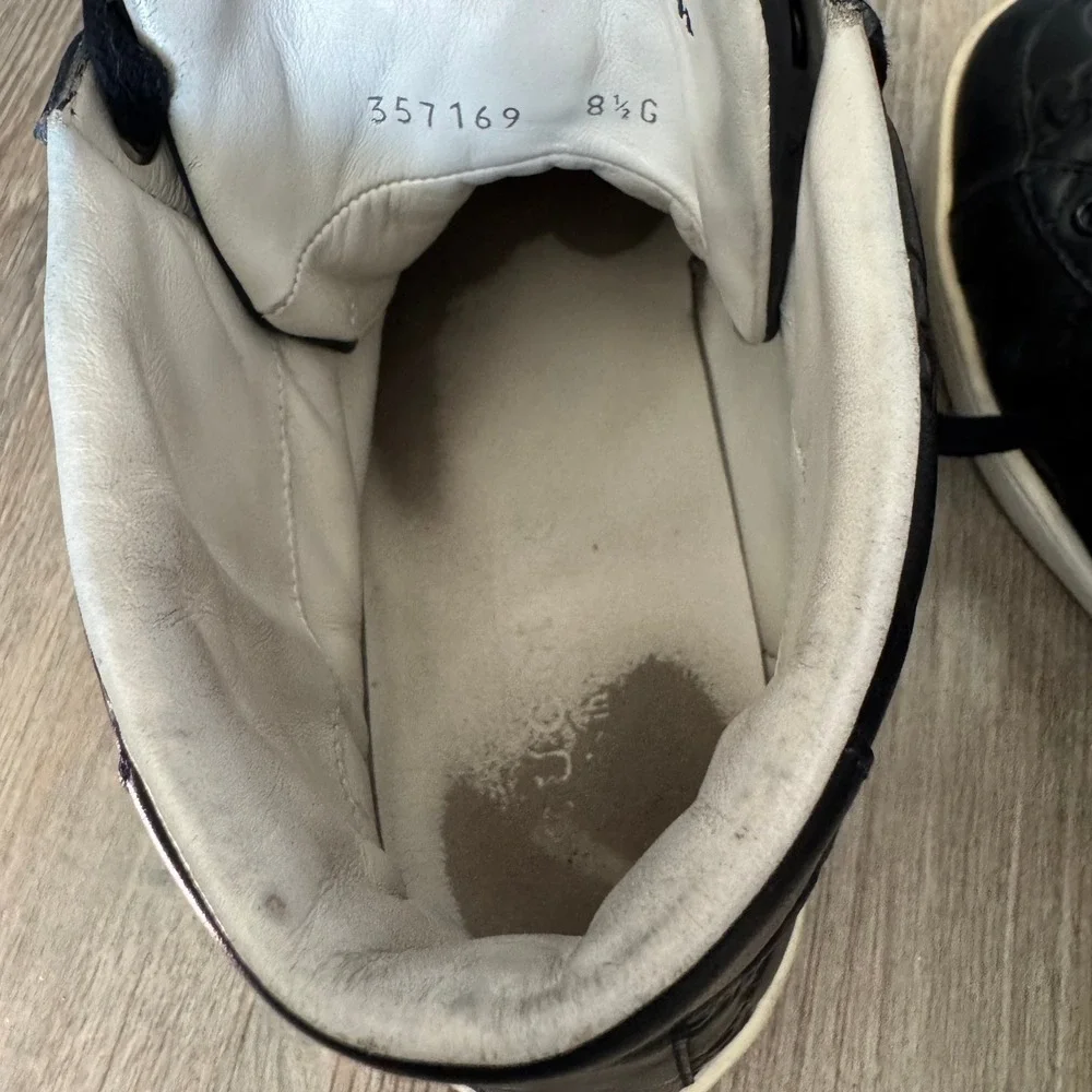 Gucci Black High-Top GG Embossed Leather Sneakers